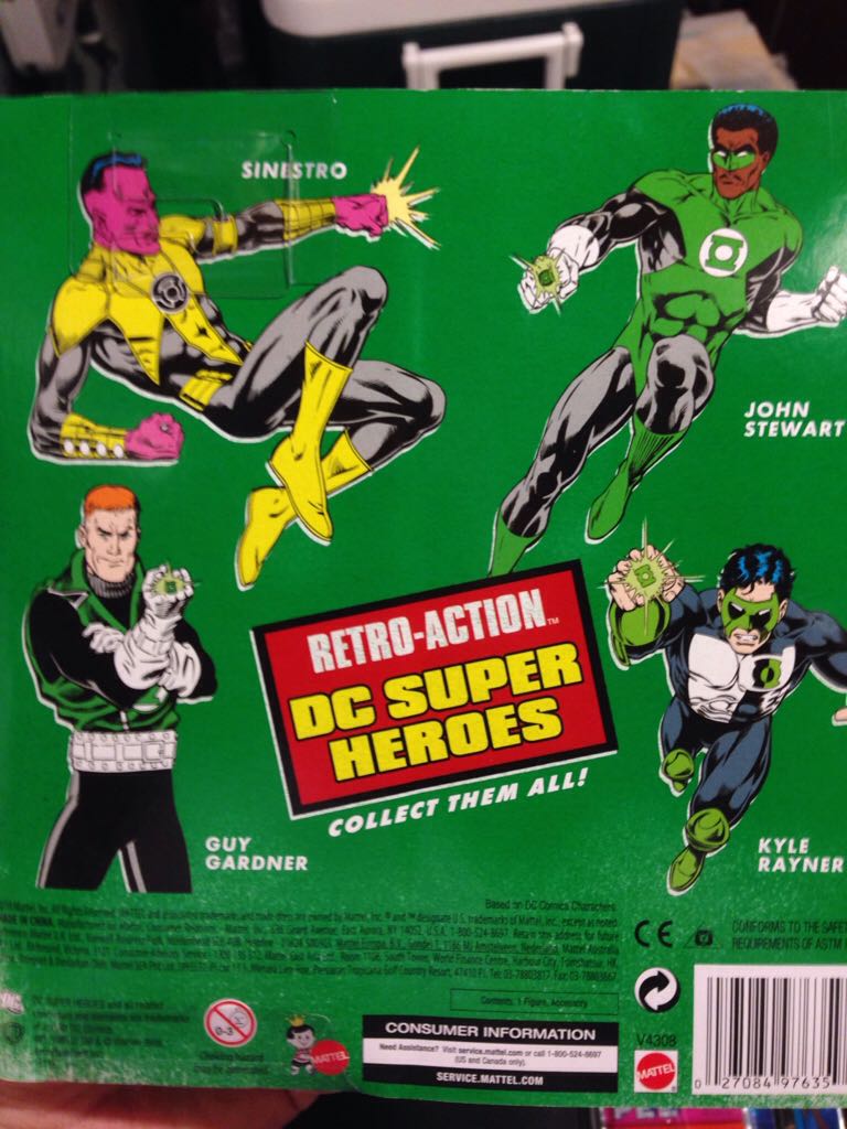 Green Lantern - John Stewart - Mattel (Retro-Action DC Super Heroes) action figure collectible [Barcode 027084976359] - Main Image 2