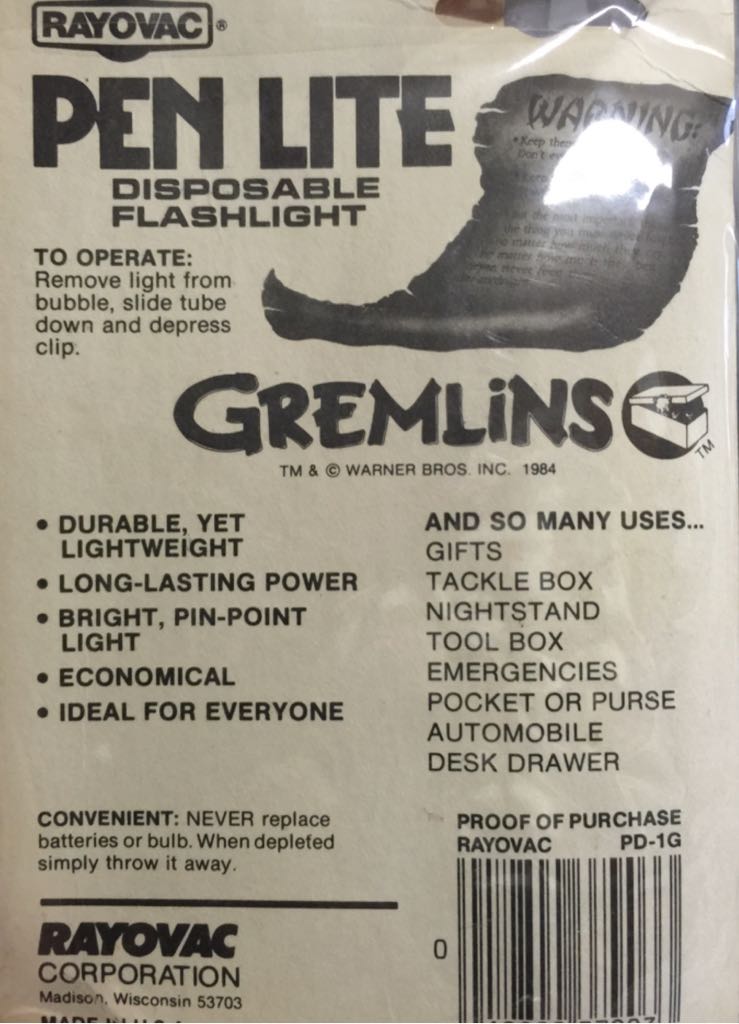 Gremlins - Pen Lite  action figure collectible [Barcode 012800379033] - Main Image 2