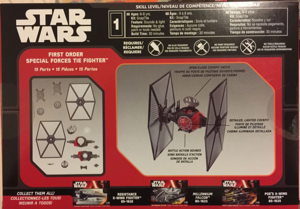 Star Wars- First Order Special Forces Tie Fighter - Revell (star wars the force awakens) action figure collectible [Barcode 031445016349] - Main Image 2