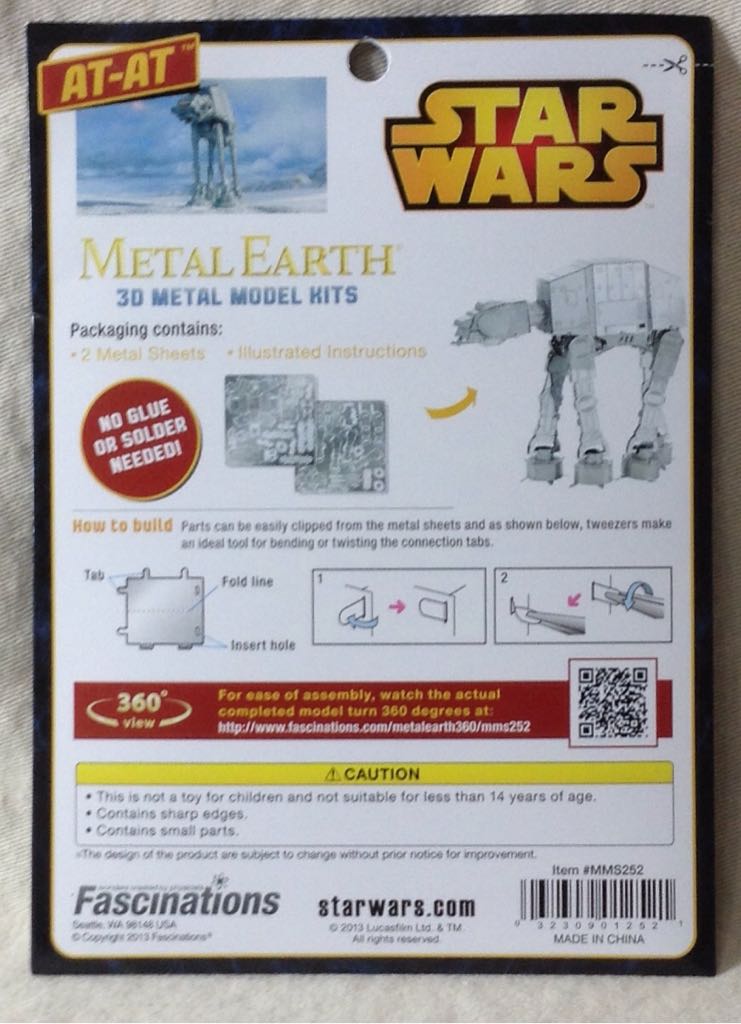 Metal Earth Star Wars AT-AT 3D Model Kit - Fascinations (Star Wars The Empire Strikes Back) action figure collectible [Barcode 032309012521] - Main Image 2