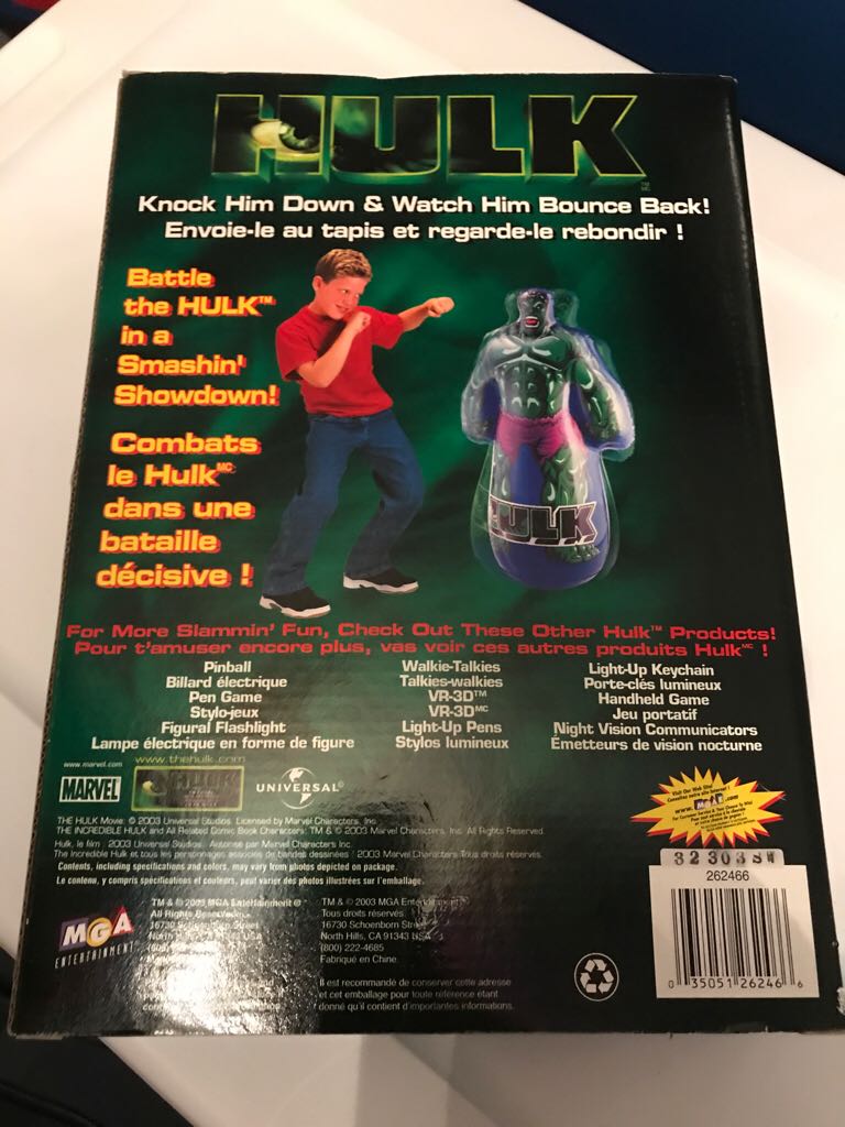 Hulk Bop Bag  action figure collectible [Barcode 035051262466] - Main Image 2