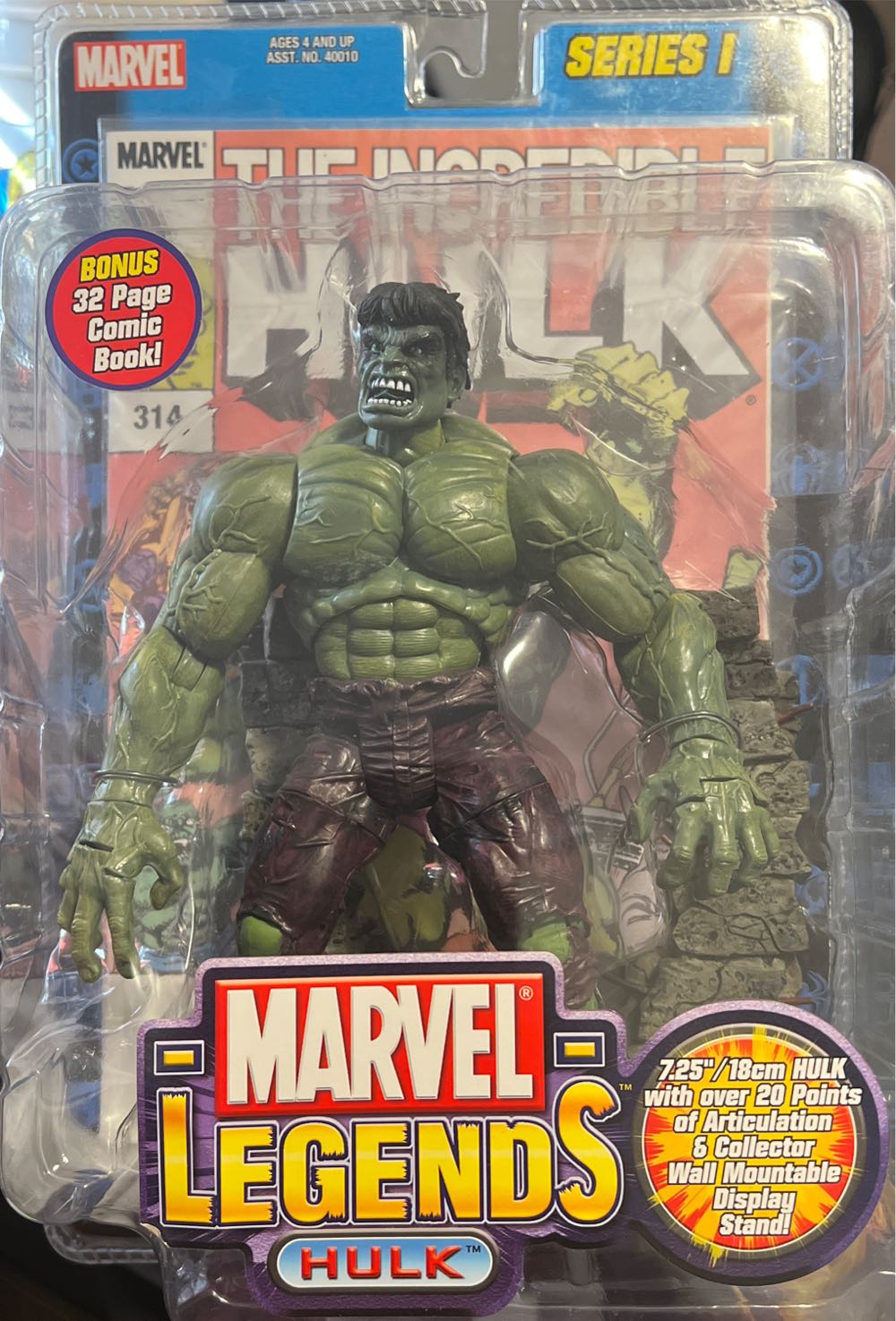 Toybiz Marvel Legends Series I - Hulk Straight Fingers Variant  - Toy Biz (Marvel Legends Series 1) action figure collectible [Barcode 035112400110] - Main Image 3