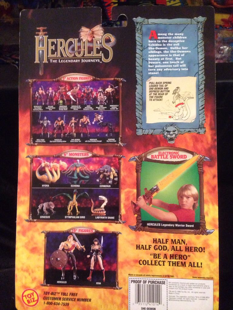 1996 TOY BIZ- HERCULES ”SHE-DEMON” ACTION FIGURE~NIP~W/ STONE STRIKE TAIL - Toy Biz (Hercules The Legendary Journeys) action figure collectible [Barcode 035112410140] - Main Image 2