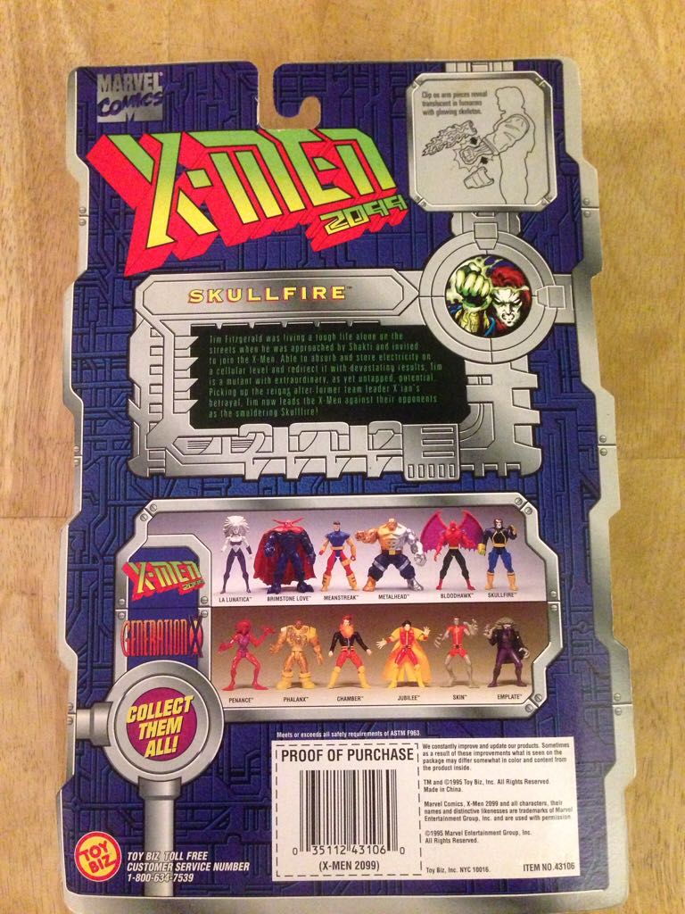 Skullfire - Toy Biz (X-Men 2099) action figure collectible [Barcode 035112431060] - Main Image 2