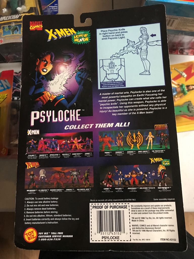 Psylocke - Toy Biz (X-Men) action figure collectible [Barcode 035112431527] - Main Image 2