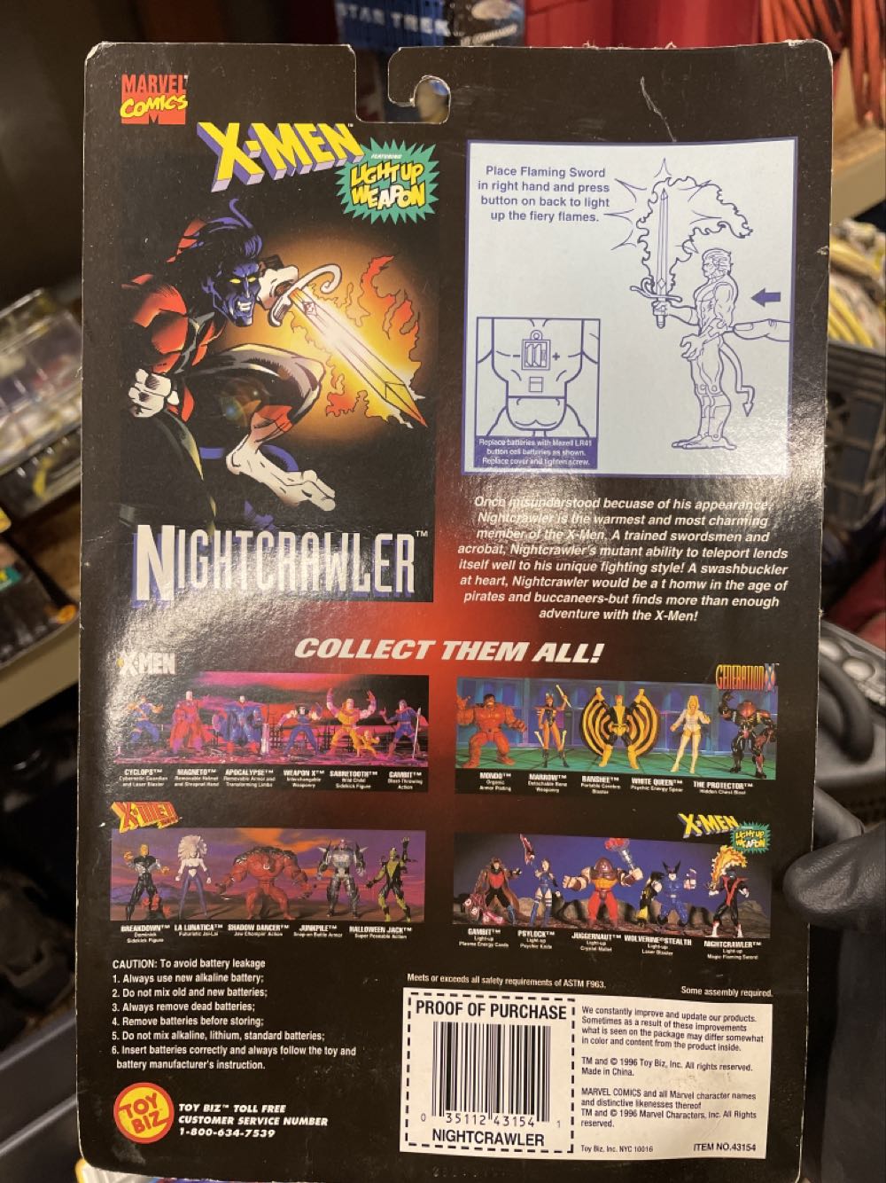 X-men Classics ( Night crawler) - Toybiz (X-Men Classics) action figure collectible [Barcode 035112431541] - Main Image 2