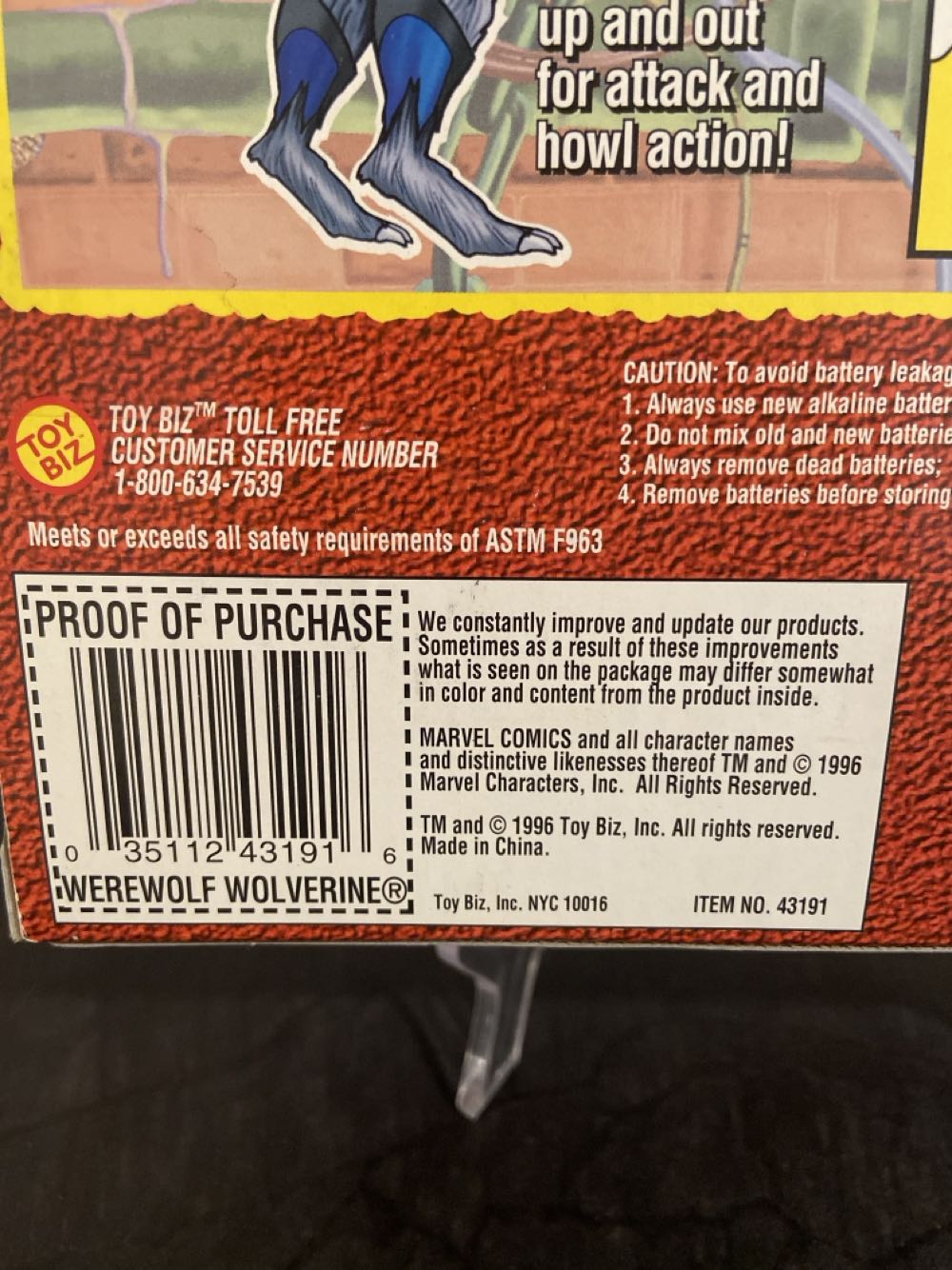 Werewolf Wolverine - Toybiz (Marvel X-Men Mutant Monsters) action figure collectible [Barcode 035112431916] - Main Image 3