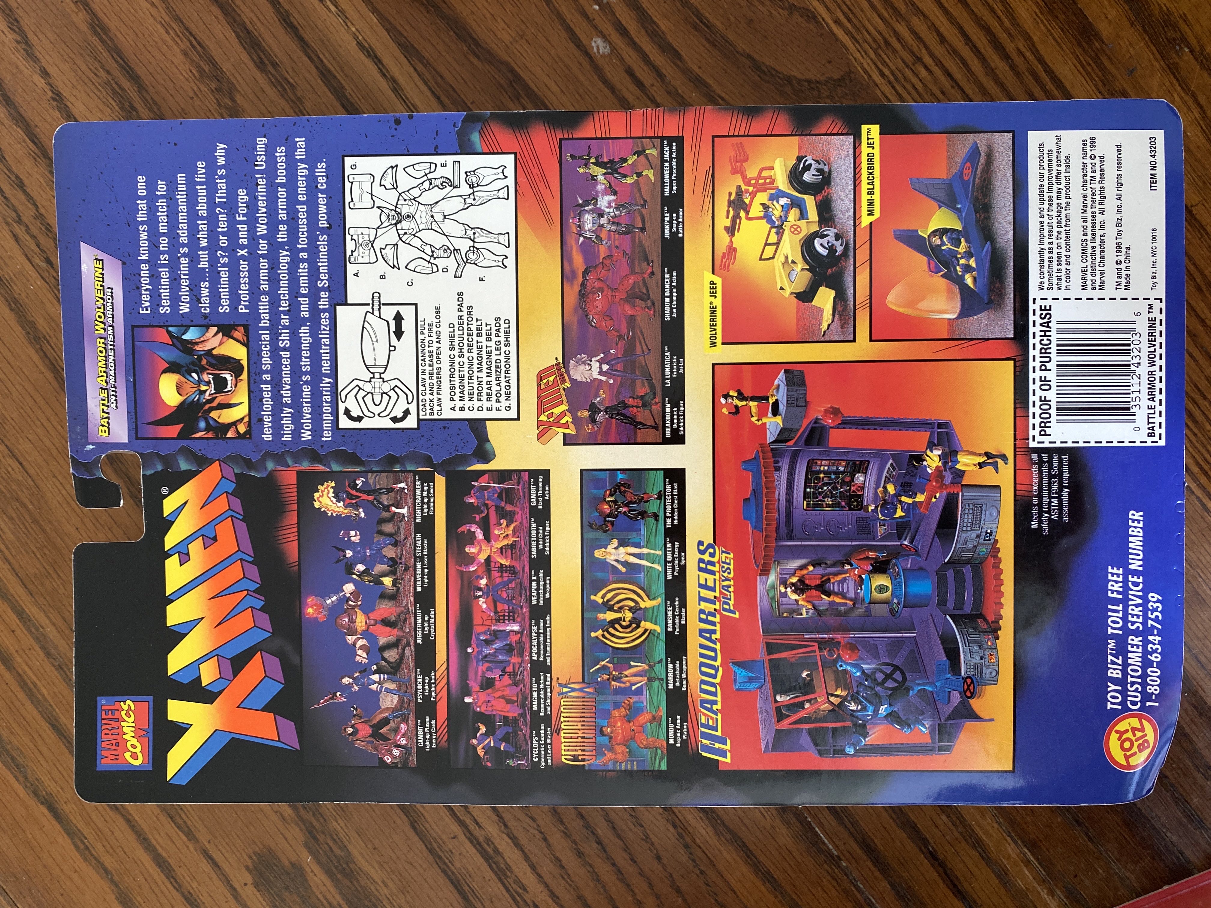 Wolverine, Battle Armor - Toy Biz (X-Men - Mutant Armor) action figure collectible [Barcode 035112432036] - Main Image 2