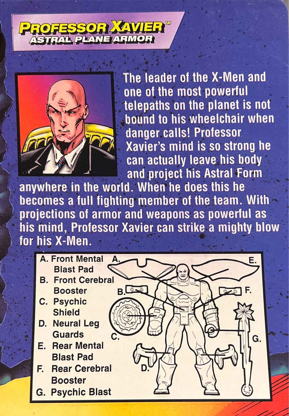 Professor Xavier - Toy Biz (X-Men: Mutant Armor Series) action figure collectible [Barcode 035112432050] - Main Image 4