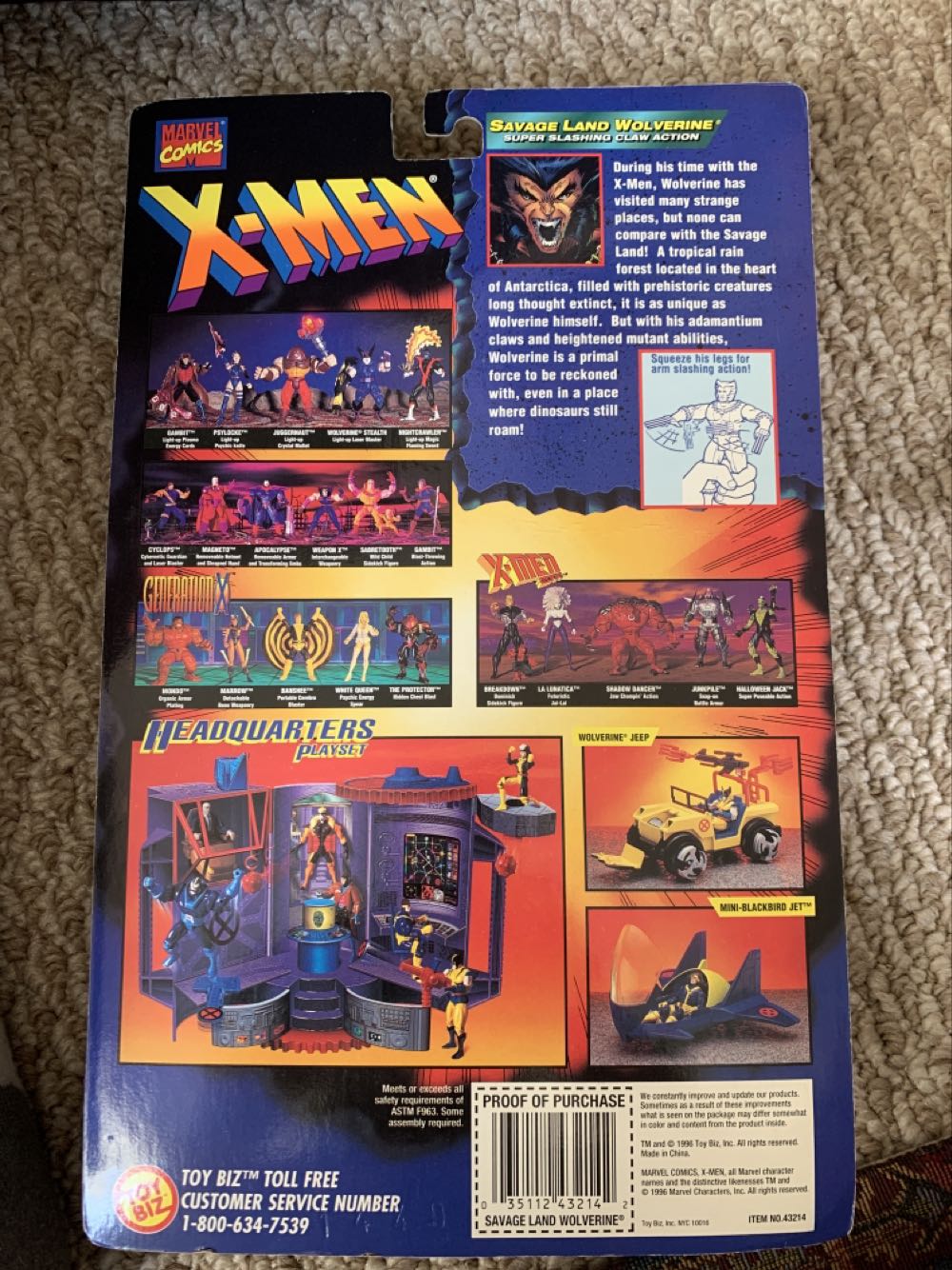 Savage Land Wolverine - Toy Biz (X-Men: Flashback Series) action figure collectible [Barcode 035112432142] - Main Image 3