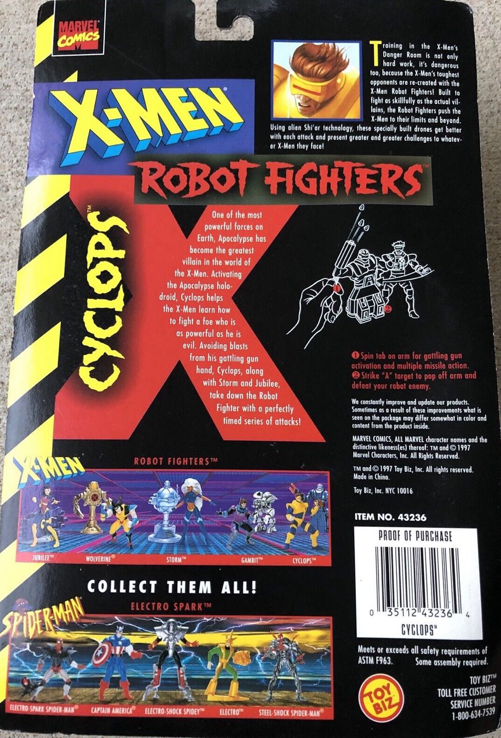 Cyclops - Toybiz (X-Men: Robot Fighters) action figure collectible [Barcode 035112432364] - Main Image 4