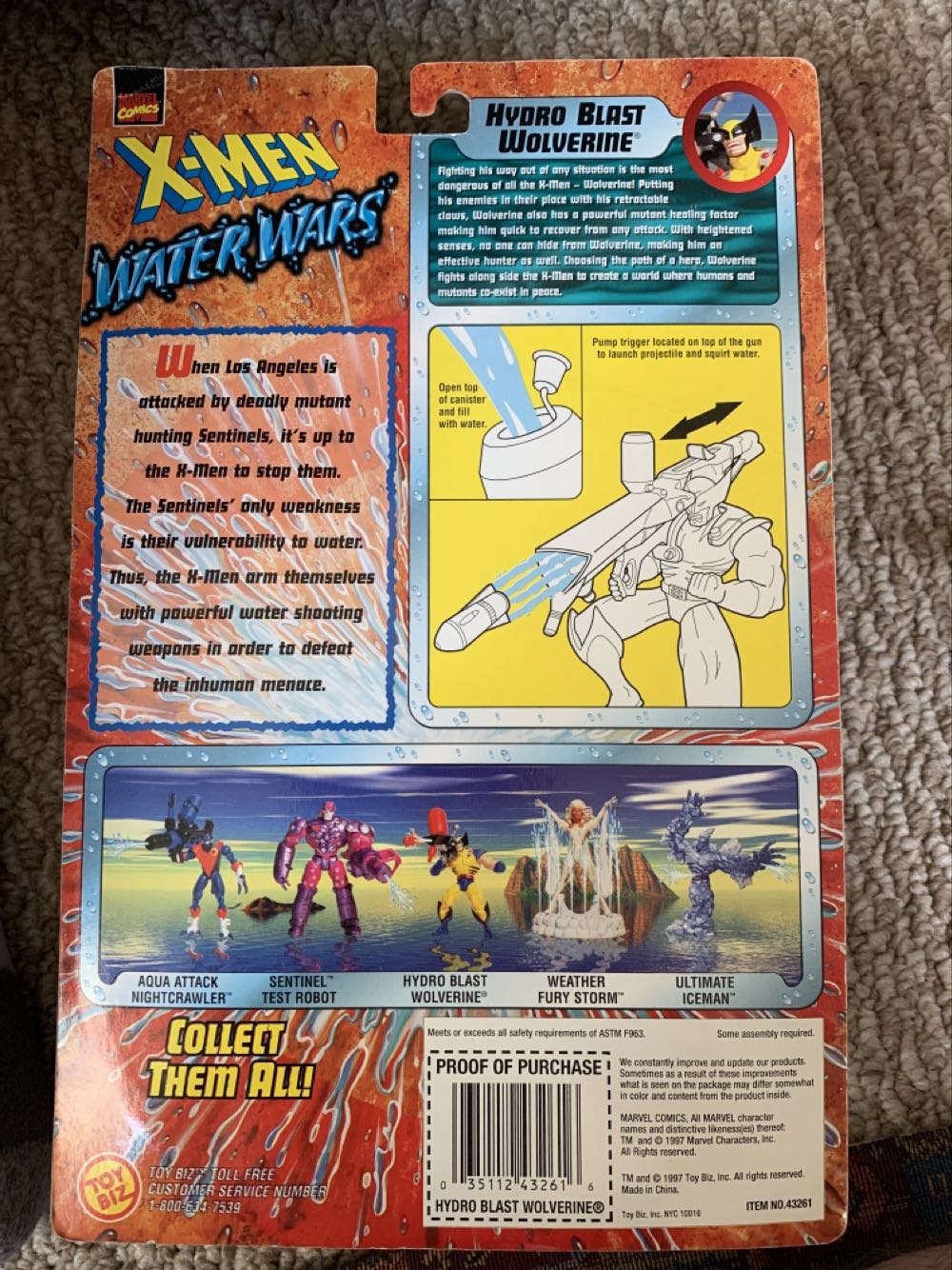 Wolverine, Hydro Blast - Toy Biz (X-Men: Water Wars) action figure collectible [Barcode 035112432616] - Main Image 4