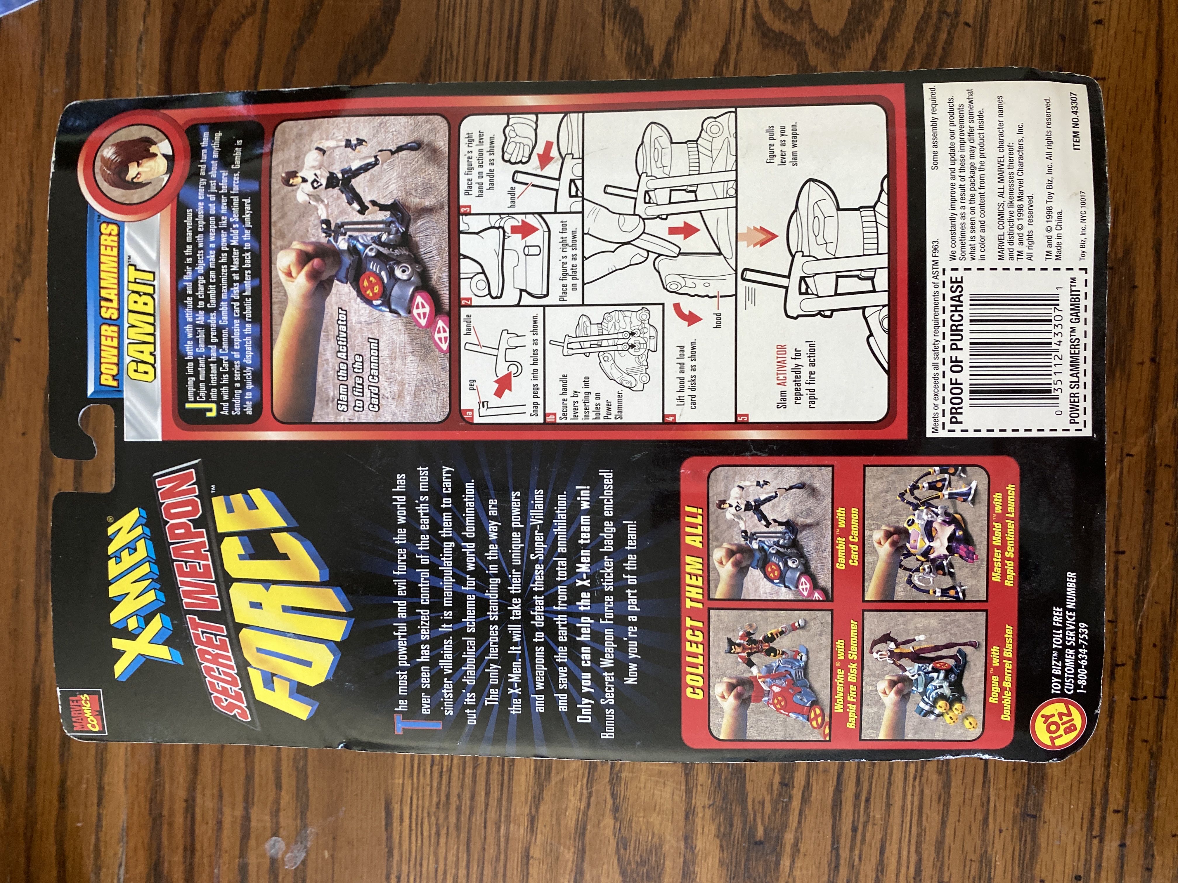 Gambit - Toy Biz (X-men Secrect Weapon Force) action figure collectible [Barcode 035112433071] - Main Image 2