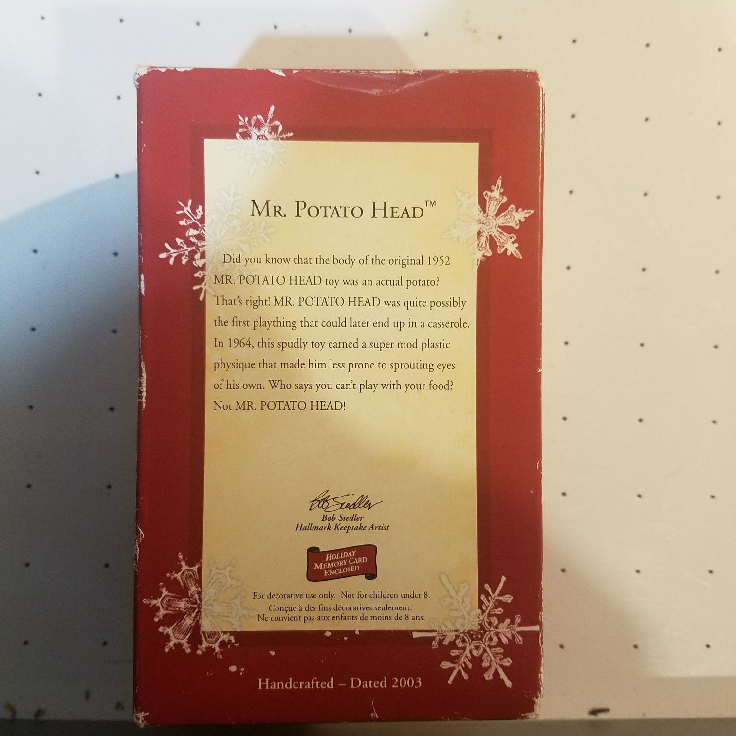 Hallmark Keepsake Mr Potato Head 2003 - Hallmark Keepsake Ornaments action figure collectible [Barcode 015012771060] - Main Image 2