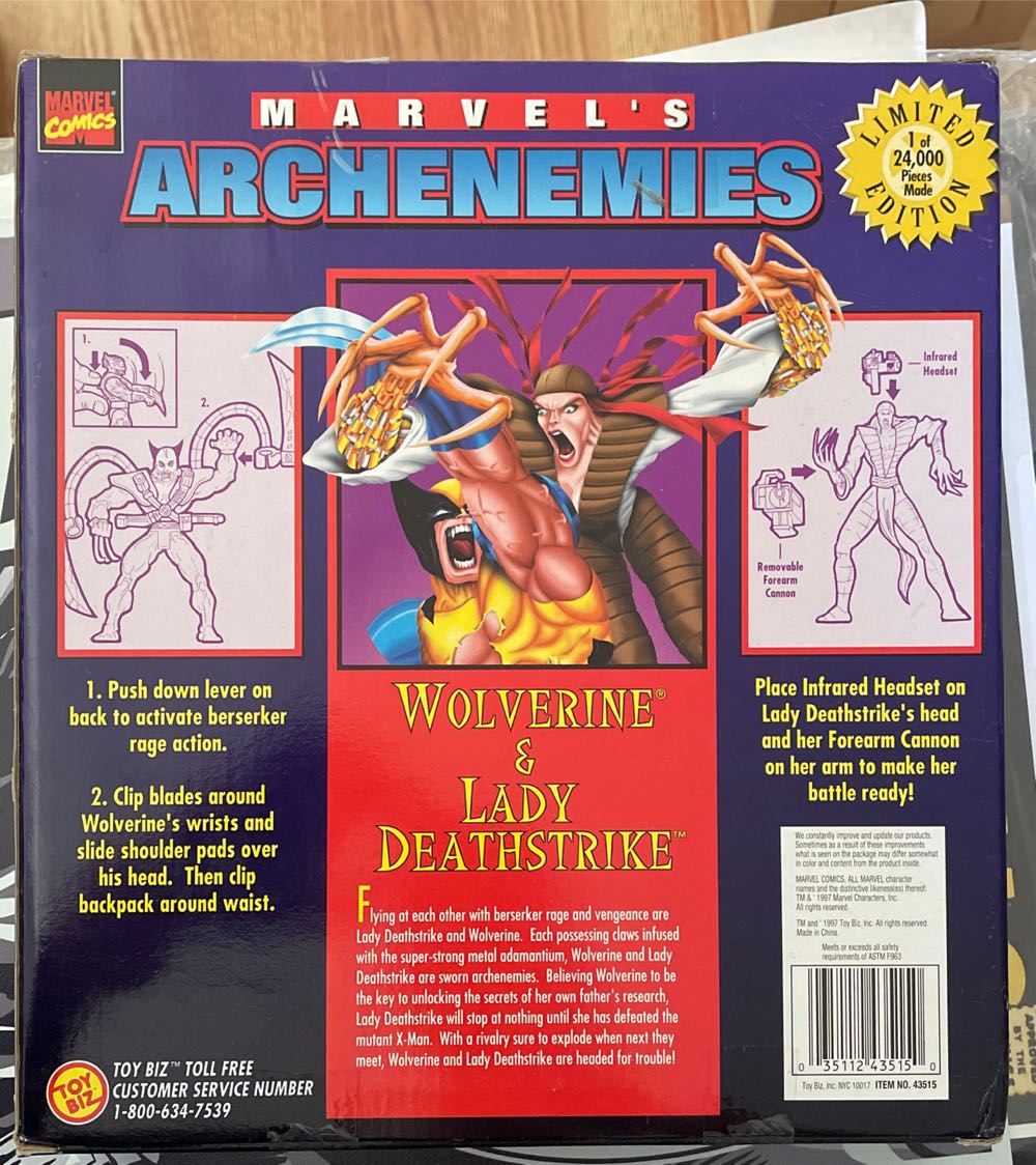 Marvell’s Archenemies Wolverine & Lady Deathstrike - Toy Biz (Marvel’s Archenemies) action figure collectible [Barcode 035112435150] - Main Image 3