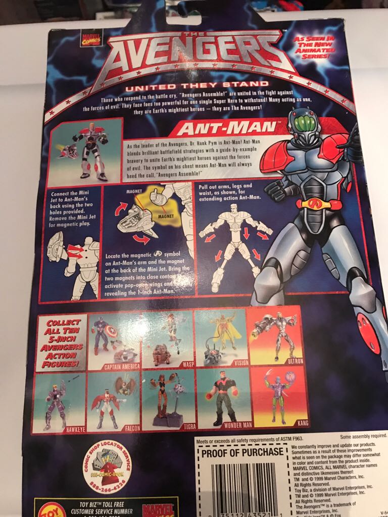 Antman - Toy Biz Inc (Avengers: United They Stand: 6”) action figure collectible [Barcode 035112435211] - Main Image 2