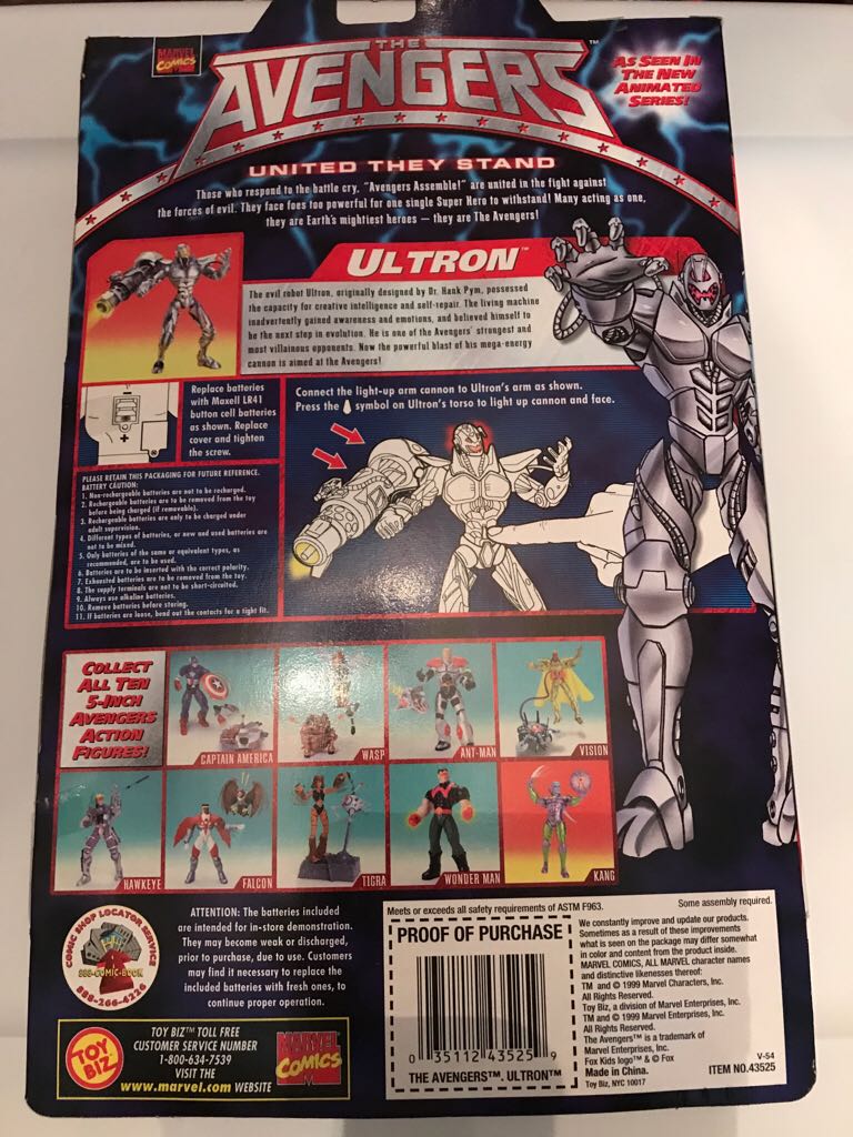 Ultron  (Avengers: United They Stand: 6”) action figure collectible [Barcode 035112435259] - Main Image 2