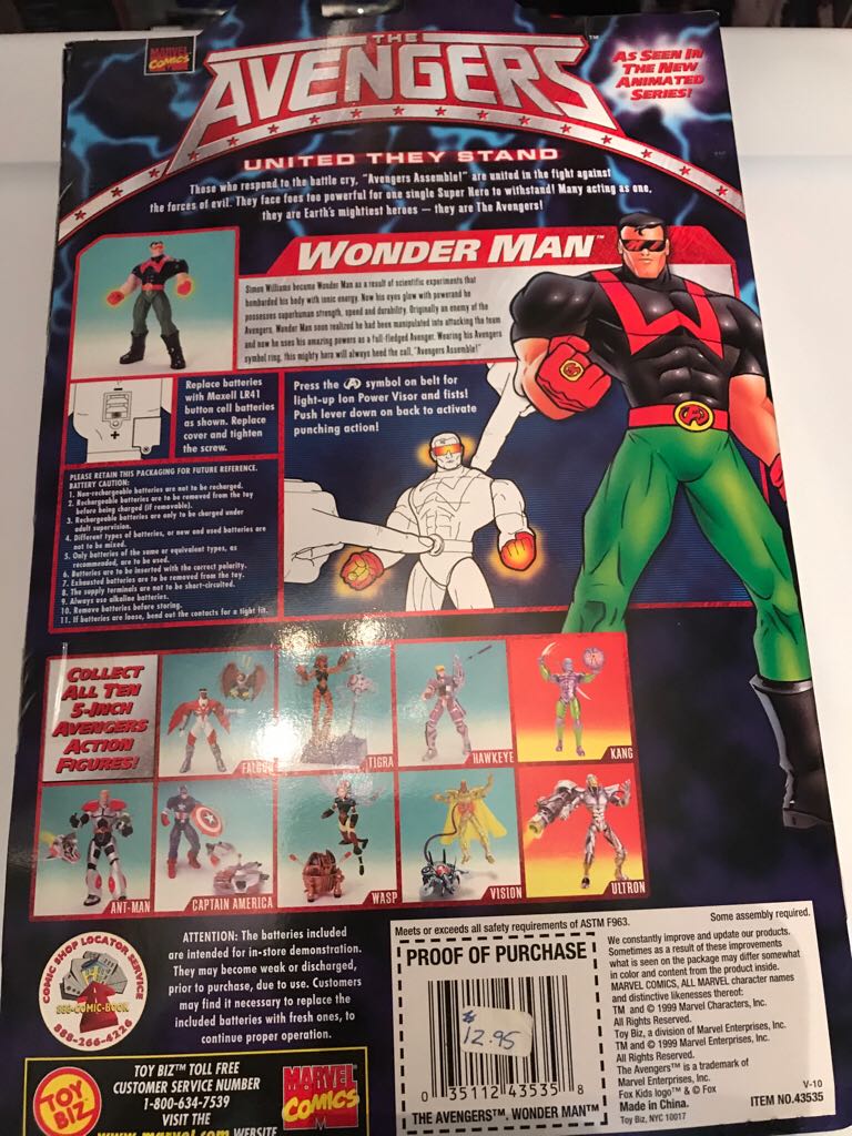 Wonder Man - Toy Biz (The Avengers: United We Stand) action figure collectible [Barcode 035112435358] - Main Image 2