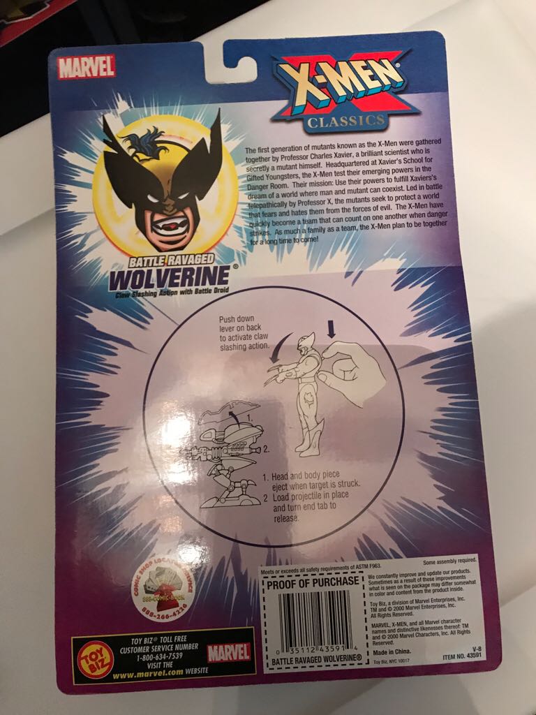 X-Men Classics: Battle Ravaged Wolverine - Toy Biz: Marvel (X-Men Classics) action figure collectible [Barcode 035112435914] - Main Image 2