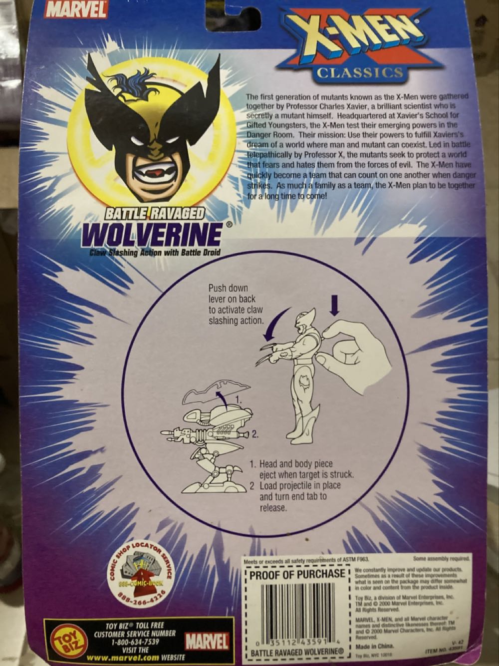 X-Men Classics: Battle Ravaged Wolverine - Toy Biz: Marvel (X-Men Classics) action figure collectible [Barcode 035112435914] - Main Image 4