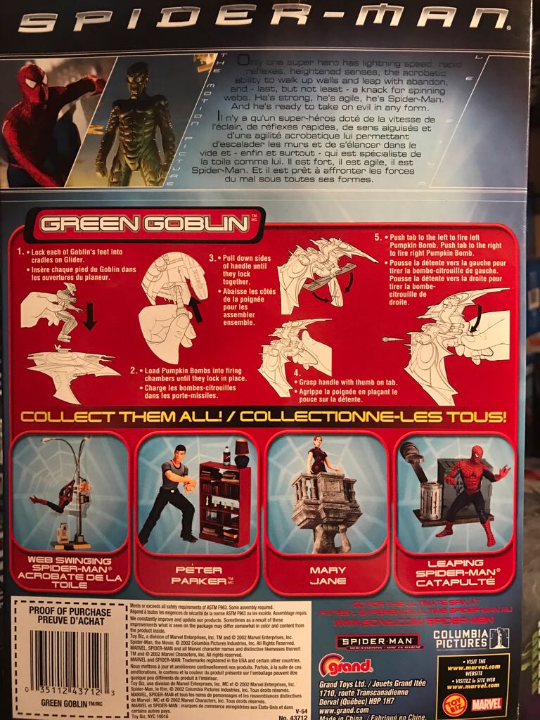Green Goblin (Spider-Man Movie) - Toybiz (Spiderman 1) action figure collectible [Barcode 035112437123] - Main Image 2