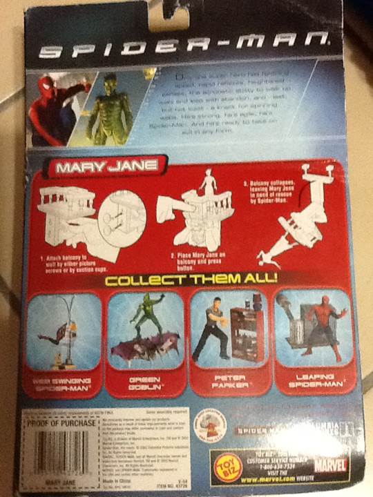 Toybiz Spider-Man Movie Series 2 Jane With Mountable Breakaway Balcony - Toybiz (Spider-Man: Movie: 6”) action figure collectible [Barcode 035112437260] - Main Image 2