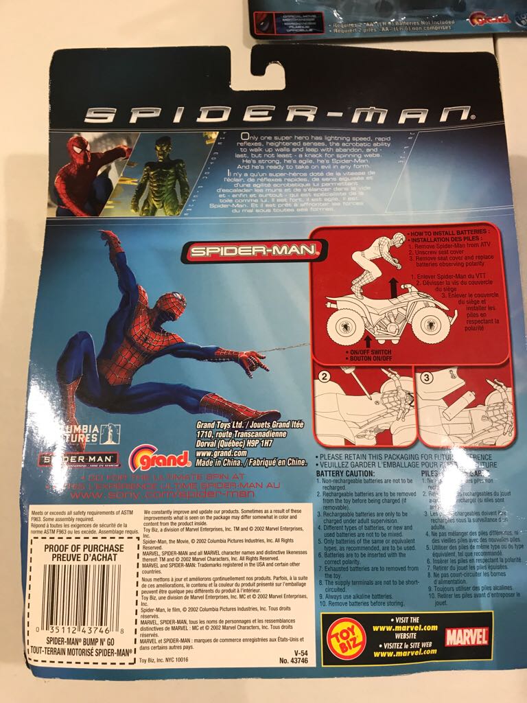 Spiderman Movie Bump And Go Spider-man Quad  action figure collectible [Barcode 035112437468] - Main Image 2
