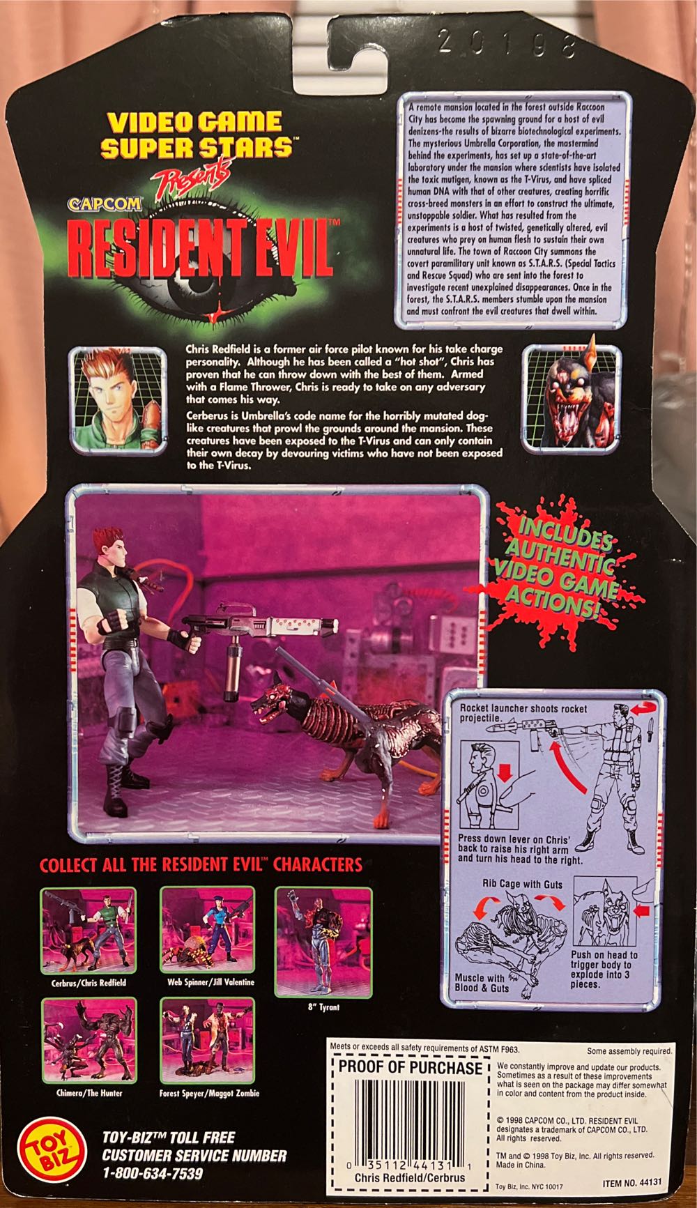 Resident Evil Chris Redfield And Cerberus - Toy Biz (Video Game Super Stars) action figure collectible [Barcode 035112441311] - Main Image 3