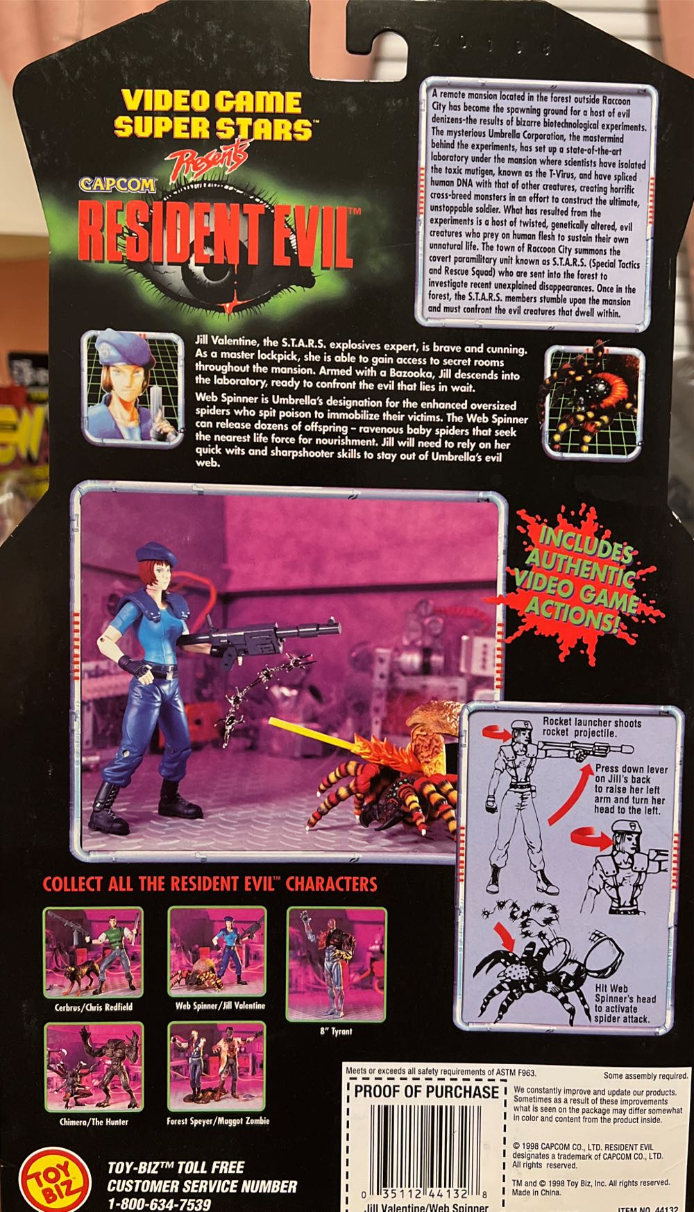 Resident Evil Jill Valentine And Web Spinner - Toy Biz (Video Game Super Stars) action figure collectible [Barcode 035112441328] - Main Image 3