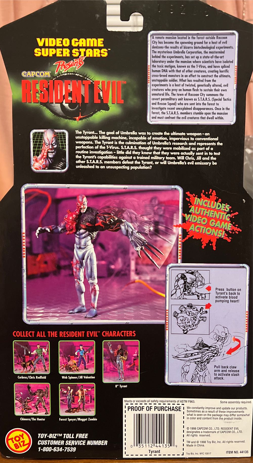 In Package Resident Evil Tyrant Action Figure by Toy Biz 1998 - Toy Biz (Video Game Super Stars) action figure collectible [Barcode 035112441359] - Main Image 3