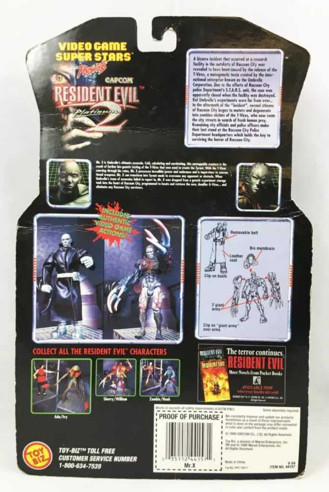 Toybiz RESIDENT EVIL 2 Platinum Tyrant/Mr.X - Toy Biz (Video Game Super Stars: Resident Evil 2) action figure collectible [Barcode 035112441571] - Main Image 3