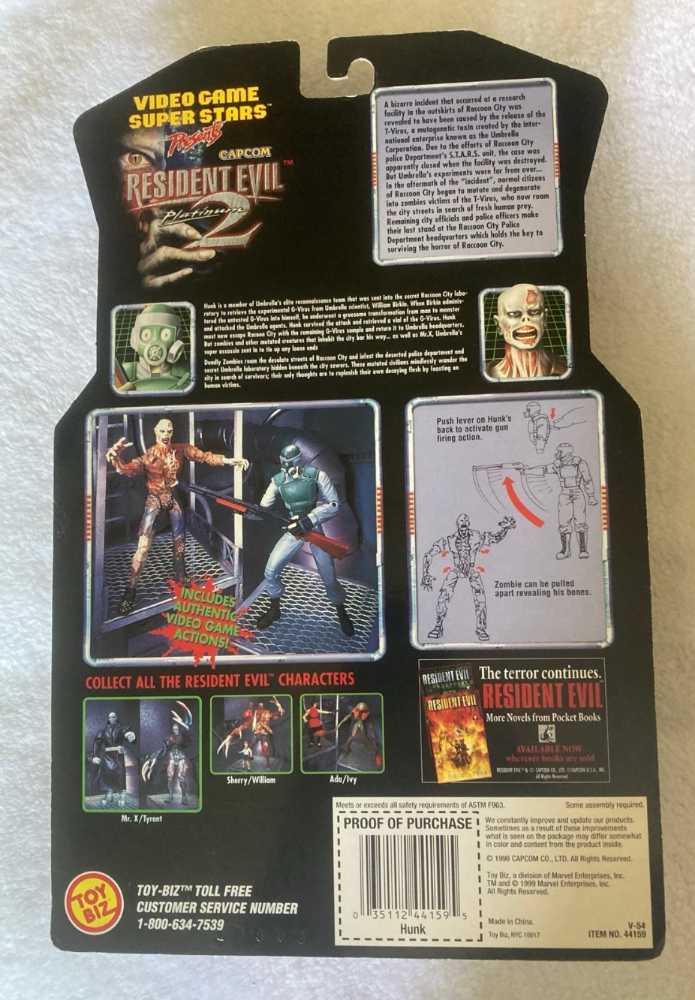 Toybiz Resident Evil 2 Hunk And Zombie  (Resident Evil 2) action figure collectible [Barcode 035112441595] - Main Image 3