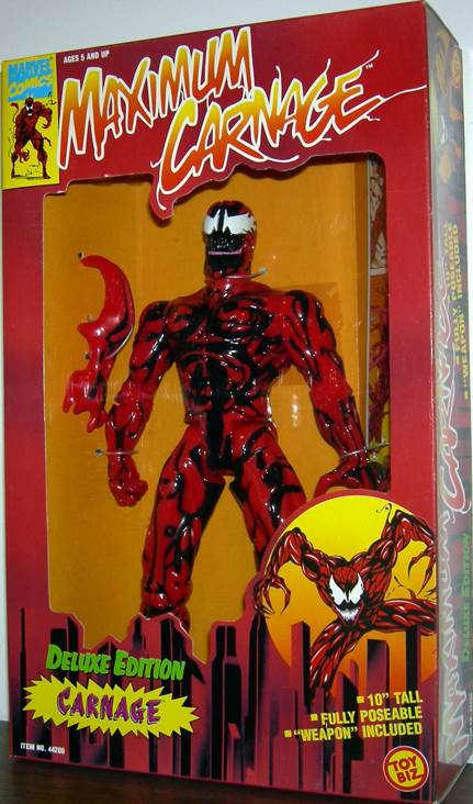 Carnage  - Toy Biz (Maximum Carnage: 10” Deluxe Edition) action figure collectible [Barcode 035112442004] - Main Image 1
