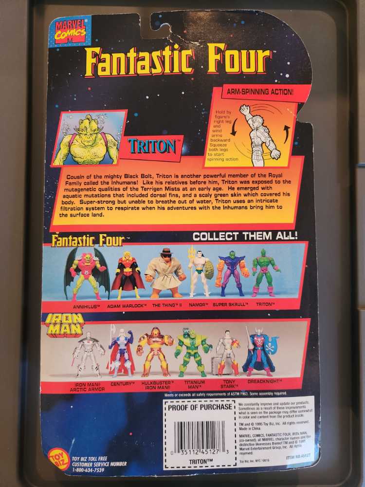 Triton  - Toy Biz (Fantastic Four) action figure collectible [Barcode 035112451273] - Main Image 2