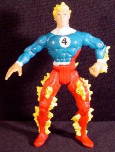 Human Torch (Orange Platform) - Toy Biz (Toy Biz Fantastic 4) action figure collectible [Barcode 035112451327] - Main Image 2