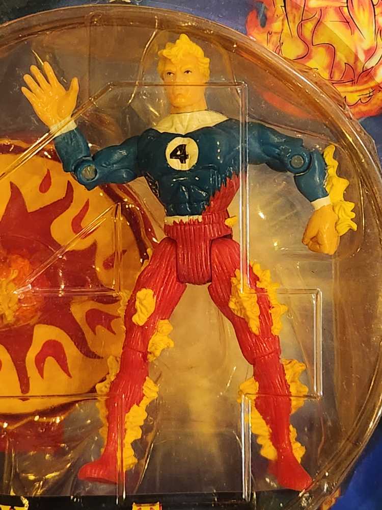 Human Torch (Orange Platform) - Toy Biz (Toy Biz Fantastic 4) action figure collectible [Barcode 035112451327] - Main Image 3