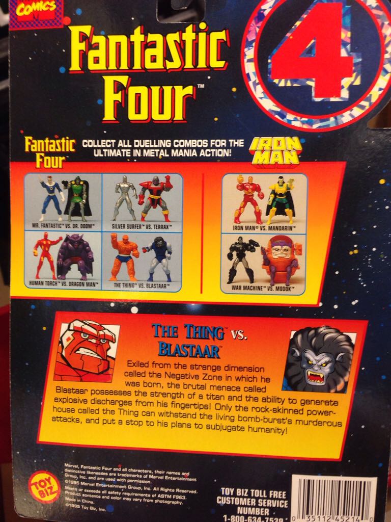 Thing Vs Blastarr - Toy Biz (Metal Mania) action figure collectible [Barcode 035112452140] - Main Image 2
