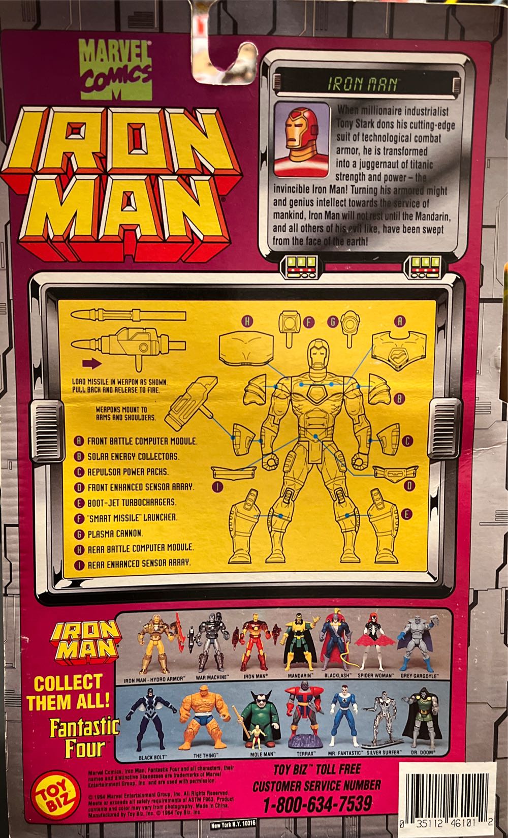 Iron Man: Iron Man with plasma cannon - Toy Biz (Iron Man) action figure collectible [Barcode 035112461012] - Main Image 4