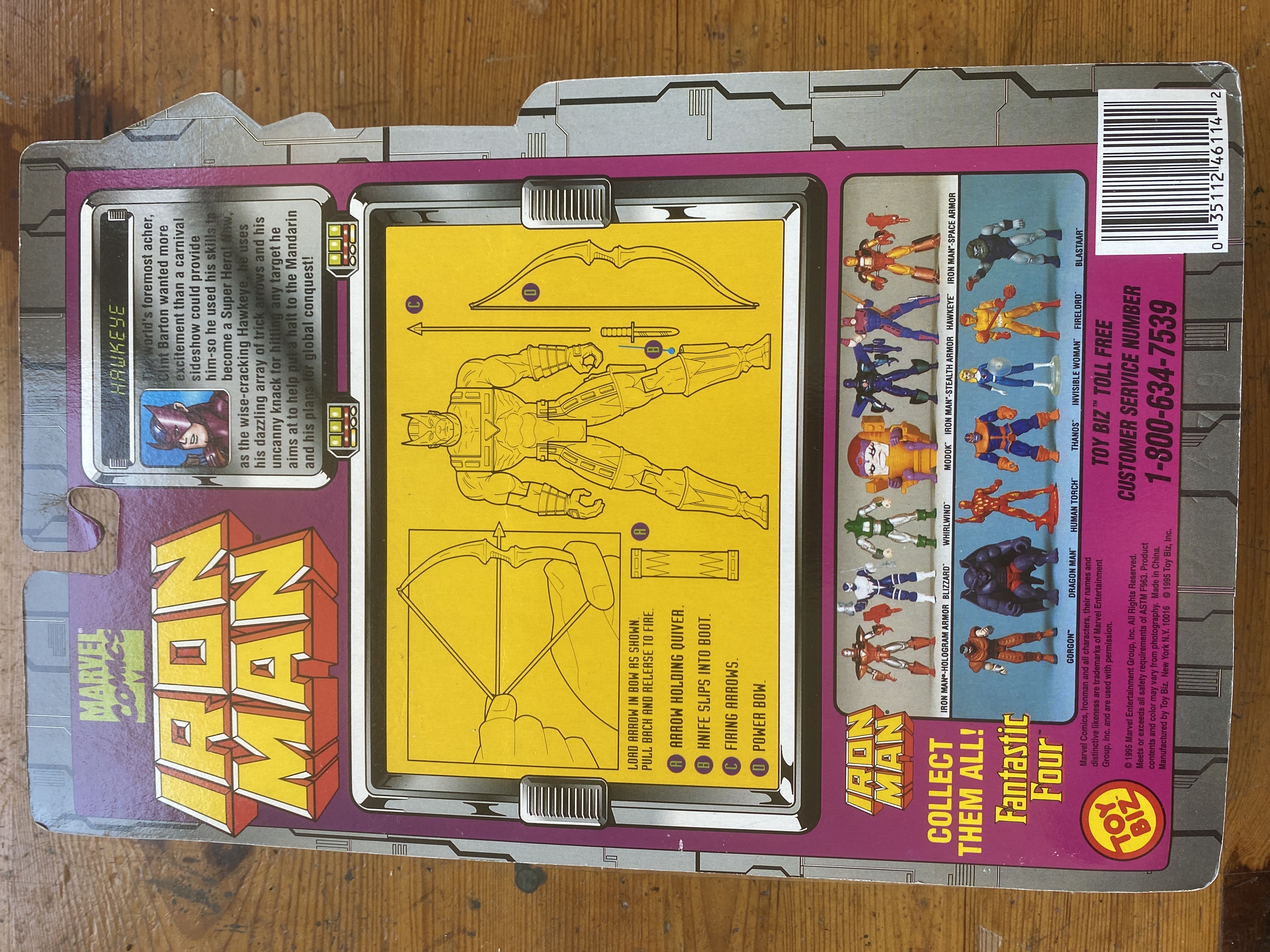 Hawkeye - Toy Biz (Iron Man - Toy Biz) action figure collectible [Barcode 035112461142] - Main Image 2