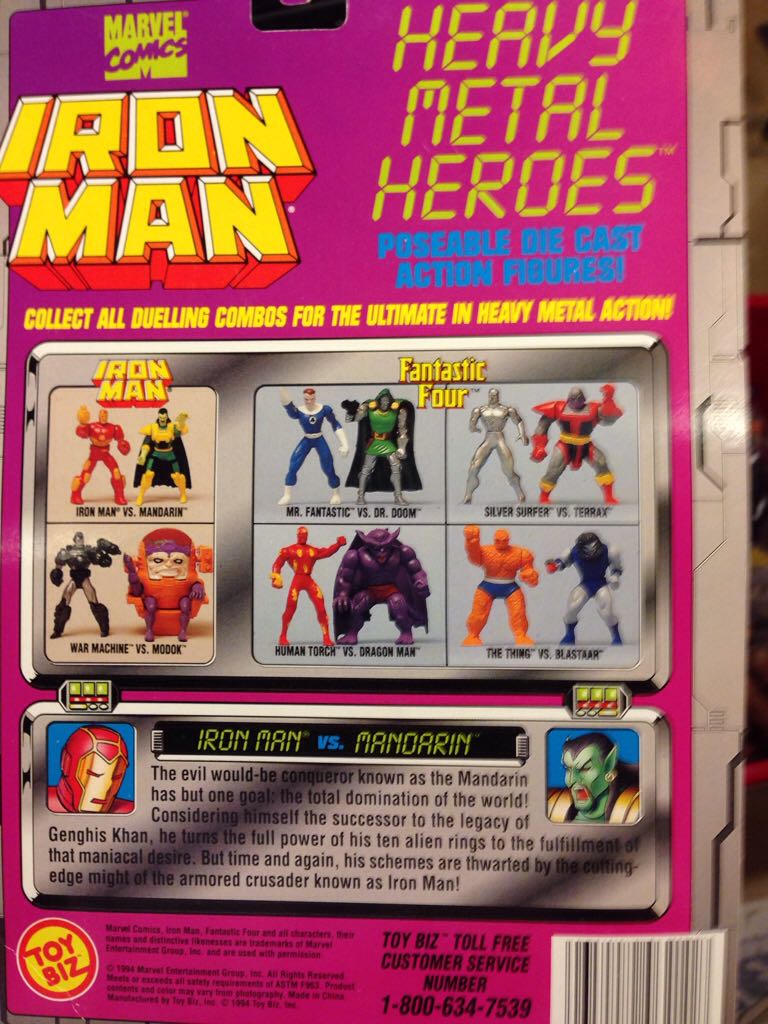 Iron Man Vs. Mandarin - Toy Biz (Iron Man: Heavy Metal Heroes) action figure collectible [Barcode 035112462118] - Main Image 2
