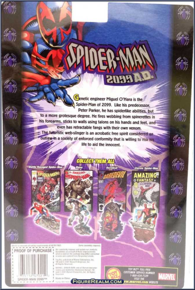 Toybiz Spider-Man Classics Series II Spider-Man 2099  - Toy Biz (Spider-Man Classics) action figure collectible [Barcode 035112470212] - Main Image 3