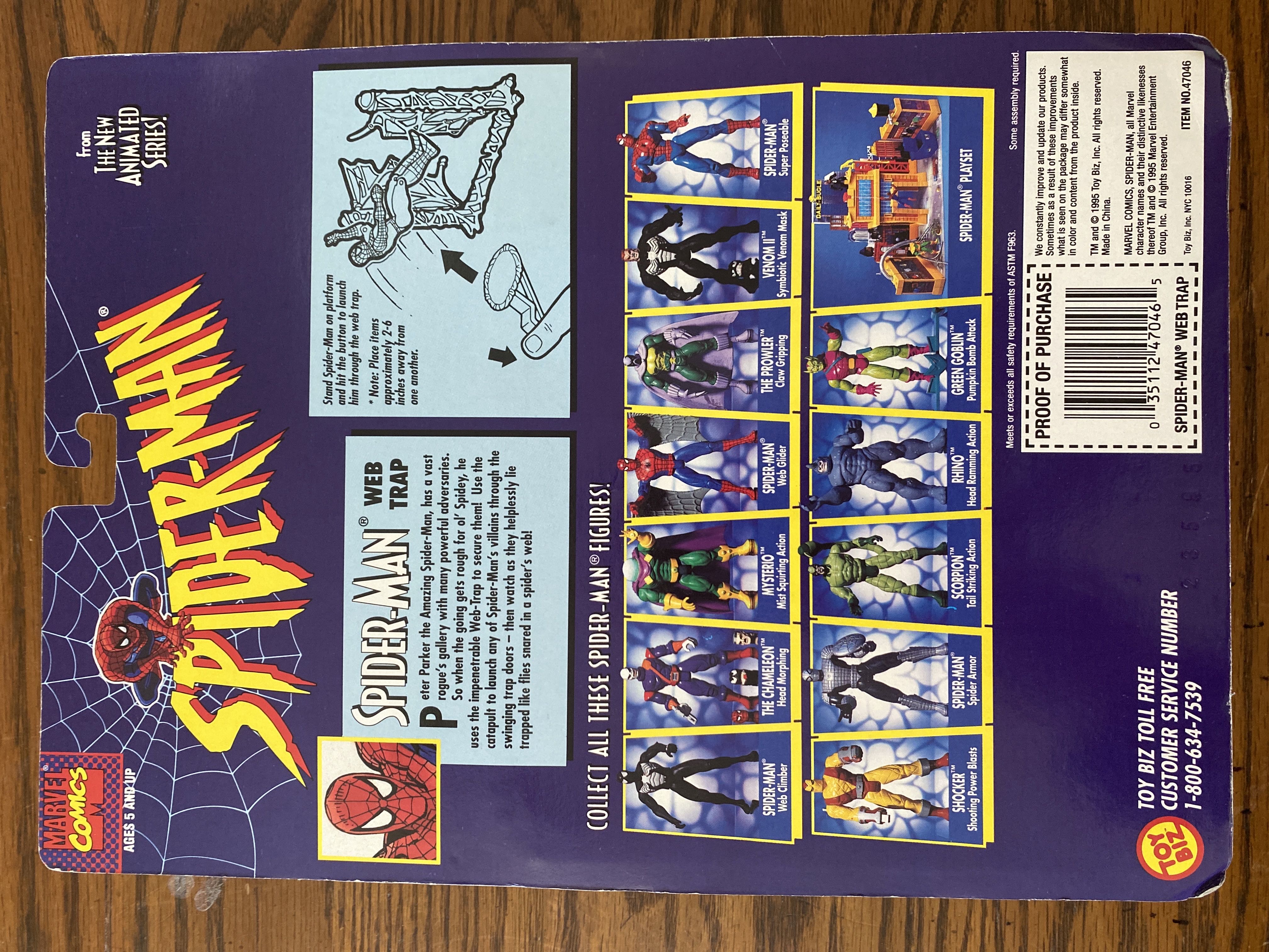 Spider-Man - Toy Biz (Web Trap Spider-Man) action figure collectible [Barcode 035112470465] - Main Image 2