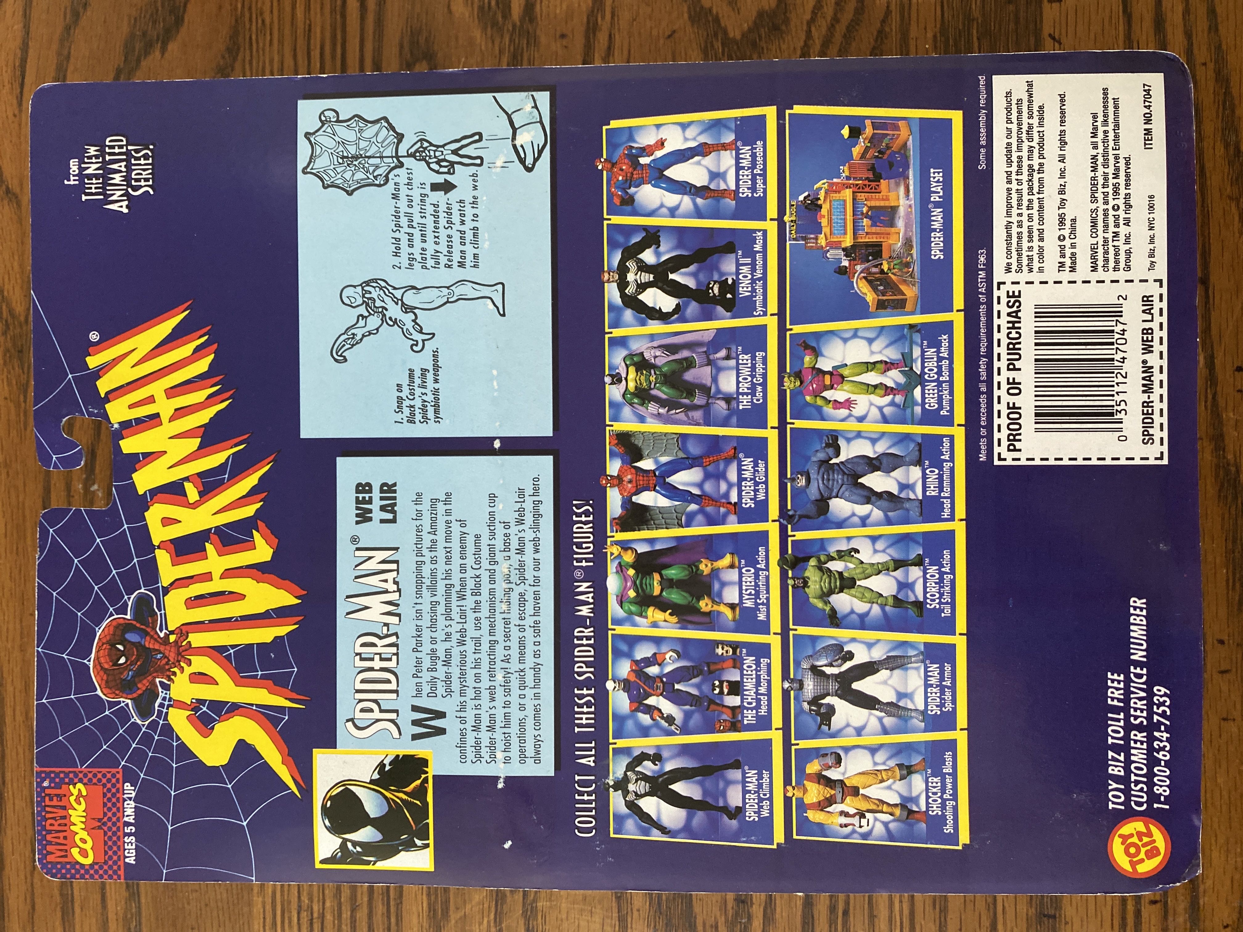 Toybiz Spider-Man The Animated Series Web Lair Spider-man Deluxe Kaybee Toys Edition  - Toy Biz (Web Lair Spider-Man) action figure collectible [Barcode 035112470472] - Main Image 2