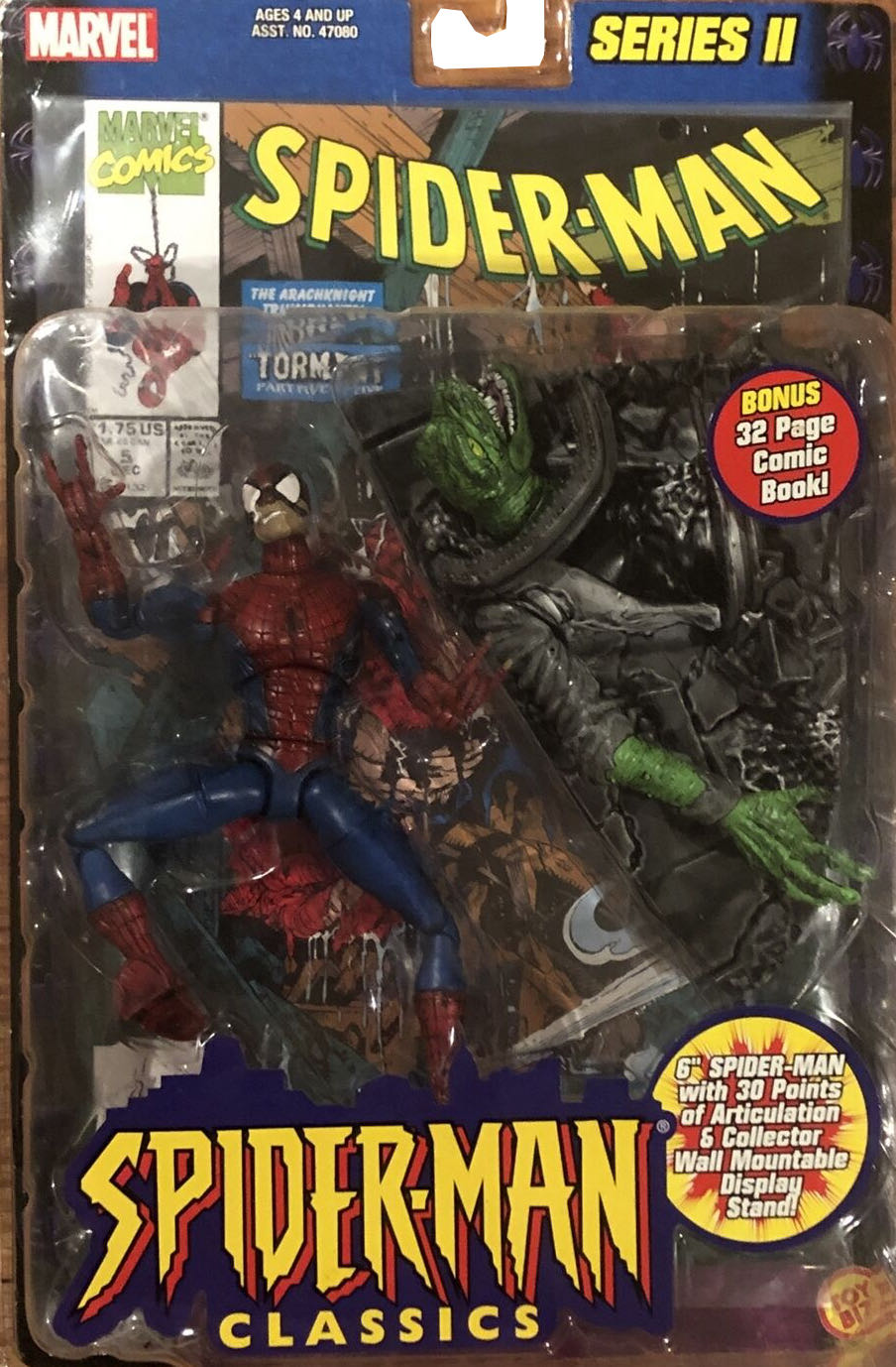 Spider-man(Battle Ravaged) - Toy Biz (Marvel Spider-Man Classics - Series II) action figure collectible [Barcode 035112470823] - Main Image 3