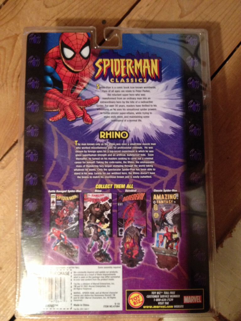 Rhino Spider-man Classics Series Ii - Toy Biz (Spider-Man Classics) action figure collectible [Barcode 035112470847] - Main Image 2