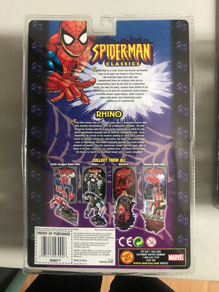 Marvel: Spider-Man Classics Rhino - Toy Biz (Series II) action figure collectible [Barcode 035112470946] - Main Image 2