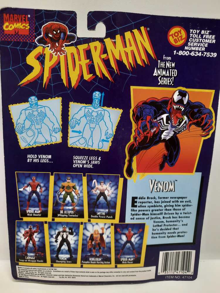 Spider-Man: Venom - Toy Biz (Spider-Man The New Animated Series) action figure collectible [Barcode 035112471042] - Main Image 2
