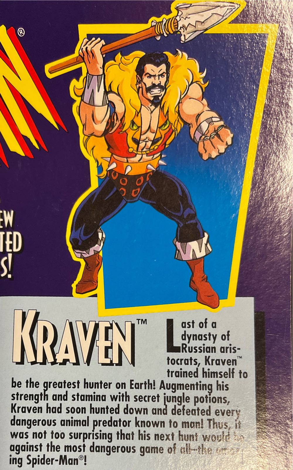 Marvel Spider-Man Kraven  Toybiz - Toy Biz (Spider-Man The New Animated Series) action figure collectible [Barcode 035112471158] - Main Image 3
