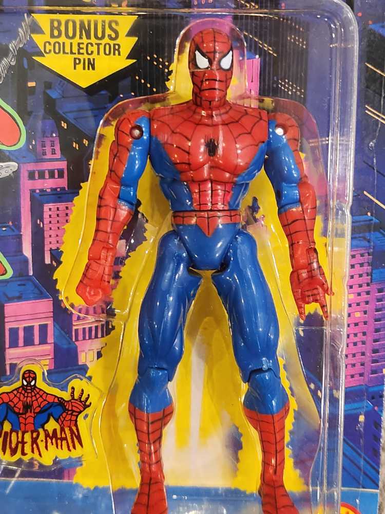 Spider-Man (Super Poseable With Bonus Collector Pin) - Toy Biz (Spider-Man: The New Animated Series) action figure collectible [Barcode 035112471219] - Main Image 3
