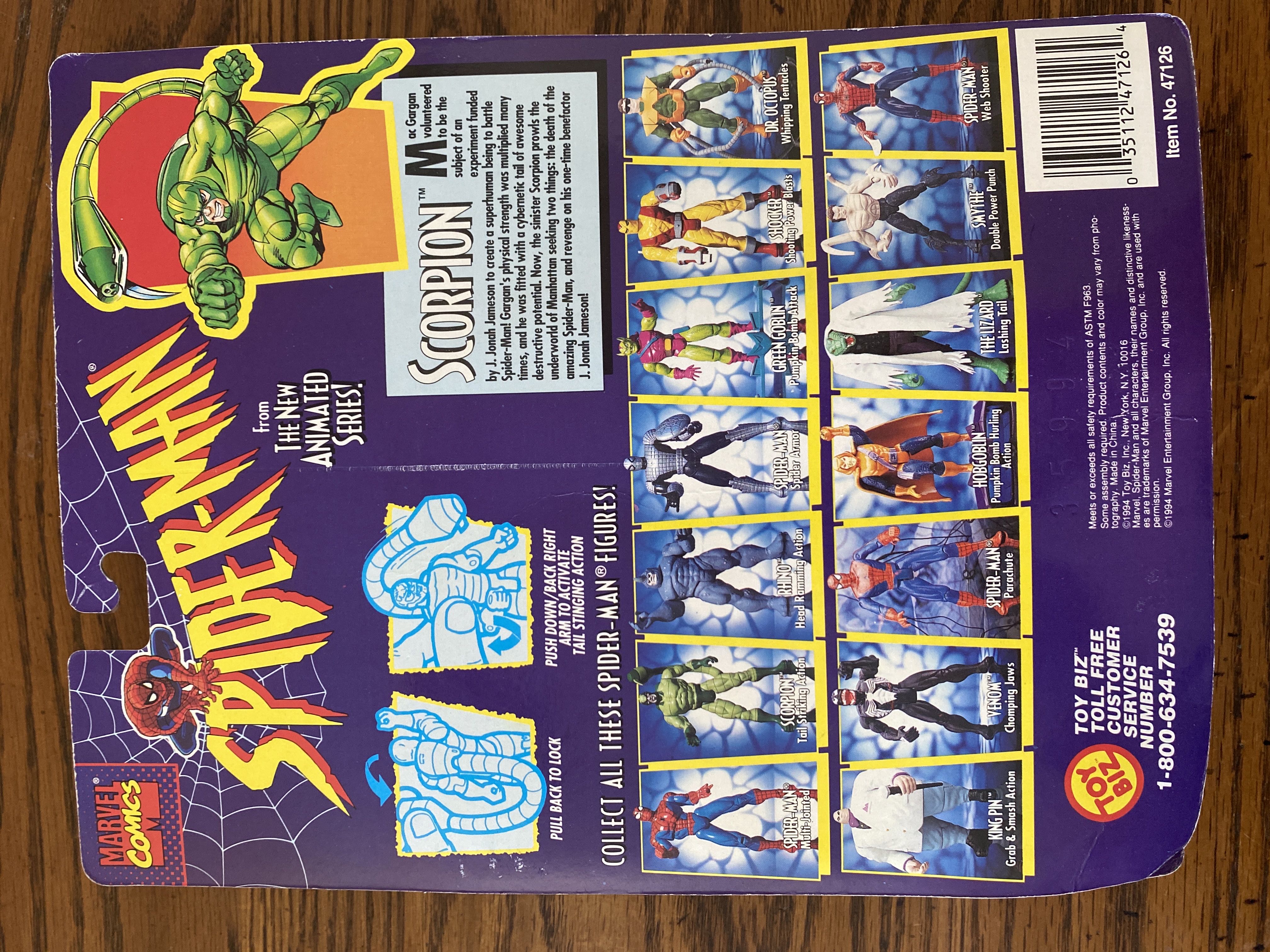 Spider-Man TAS: Scorpion - Toy Biz (Spider-Man The New Animated Series) action figure collectible [Barcode 035112471264] - Main Image 2